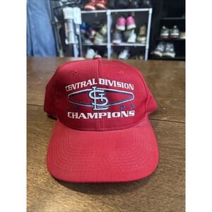 Vintage St Louis Cardinals Central Division Champions Hat 2000 Red SnapBack